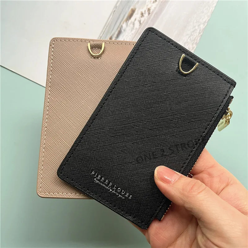 Desk Accessories Office PU Leather Card Holder Zipper Sleeves Photocard Large Capacity ID Card Holder Luxury Photocard Holder