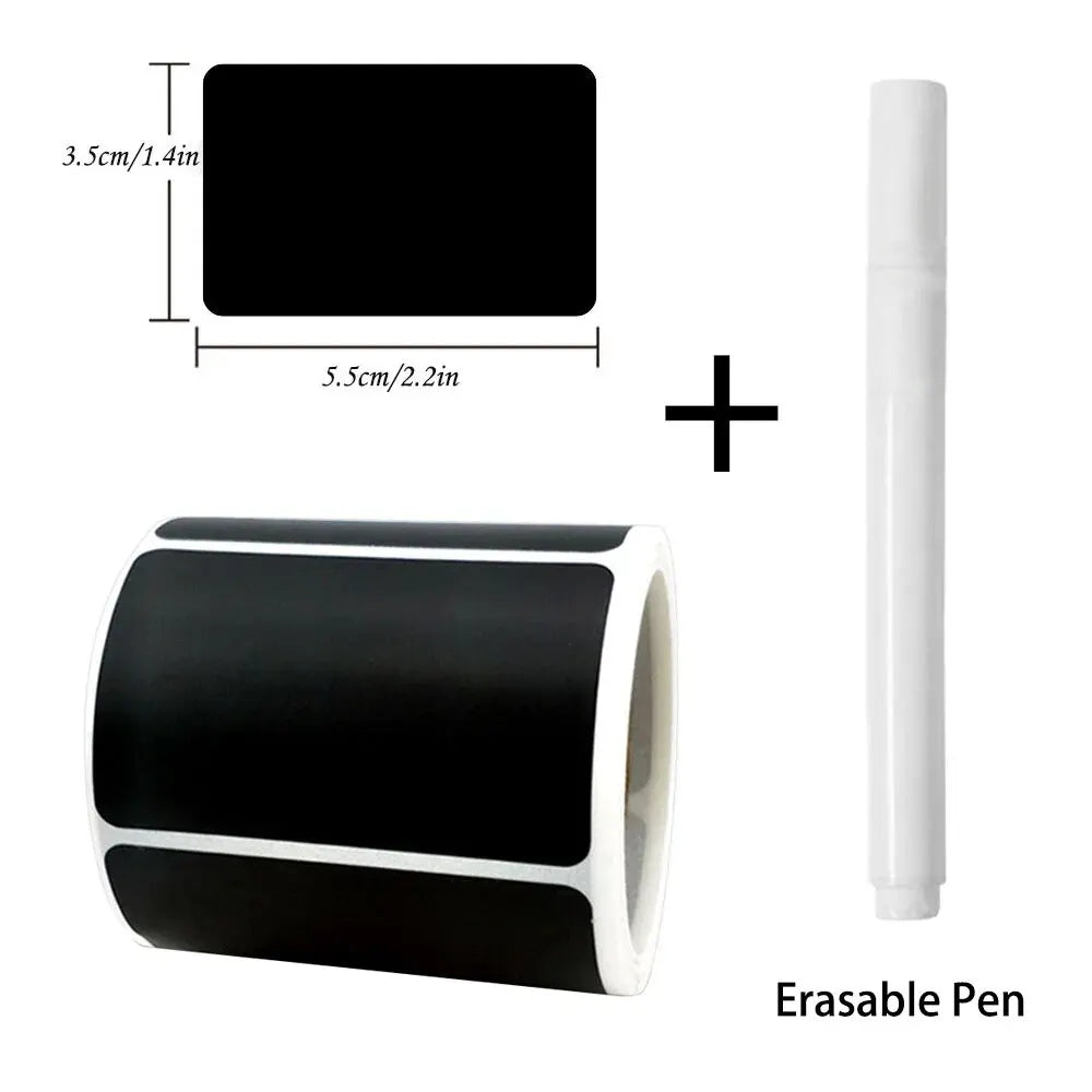 120Pcs/Roll 3 Styles Removable Blackboard Stickers With Erasable Pen Waterproof Chalkboard Labels 1.4*2.2in for Home & Kitchen