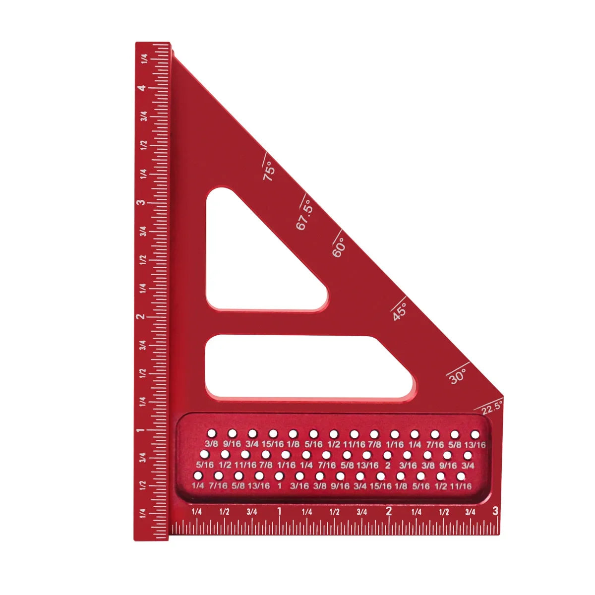 3D Multi-Angle Metric/Inch Measuring Ruler, 45/90 Degree Aluminum Alloy Square Protractor, High Precision Layout Measuring Tool - Shoppiline