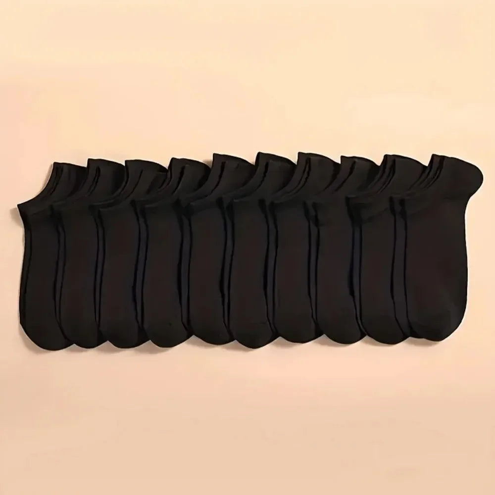 Unisex Ankle Socks 10/20/40 Pairs, Solid Color, Soft Lightweight No Show Socks, Bulk Value Pack, Men Women