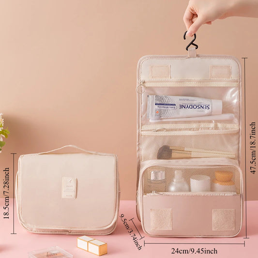 Travel Makeup Bag Waterproof Toiletries Organizer High Quality Women Neceser Bathroom Hook Wash Pouch Hook Makeup Storage Bag