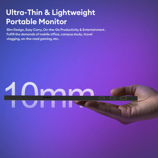 ZEUSLAP 16" 2.5K 144hz Portable Monitor 2560*1600 16:10 100%sRGB 500Cd/m²  Travel Gaming Display for Laptop Switch ps4 ps5 Xbox - Shoppiline