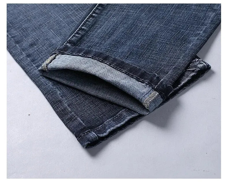 2026 New Business Men's Jeans Casual Straight Stretch Fashion Classic Blue Black Work Denim Pant Trousers Male  Clothing