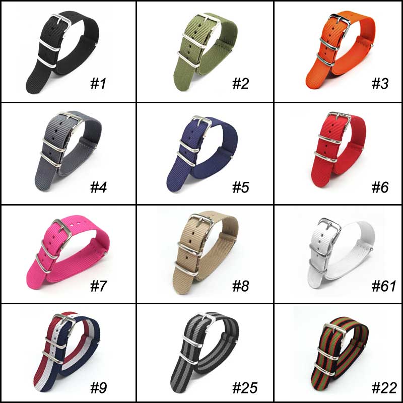 Sport-Nylon-Uhrenarmband für Damen und Herren, Uhrenarmband 18 mm 20 mm 22 mm, Army Sportarmband, Textil-Nylon-Armband, Schnallengürtel