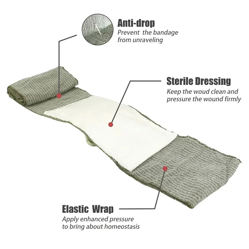 4/6 Inch Israeli Bandage Elastic Wrap Sterile Emergency Bandage Essential for Camping, Hiking,Tactical,Home | Medical Trauma Kit