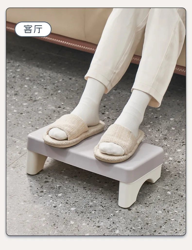 Ergonomic PP Footrest Under Desk Foot Stool Comfortable Space-Saving Foot Rest for Office Work Study Sofa Home