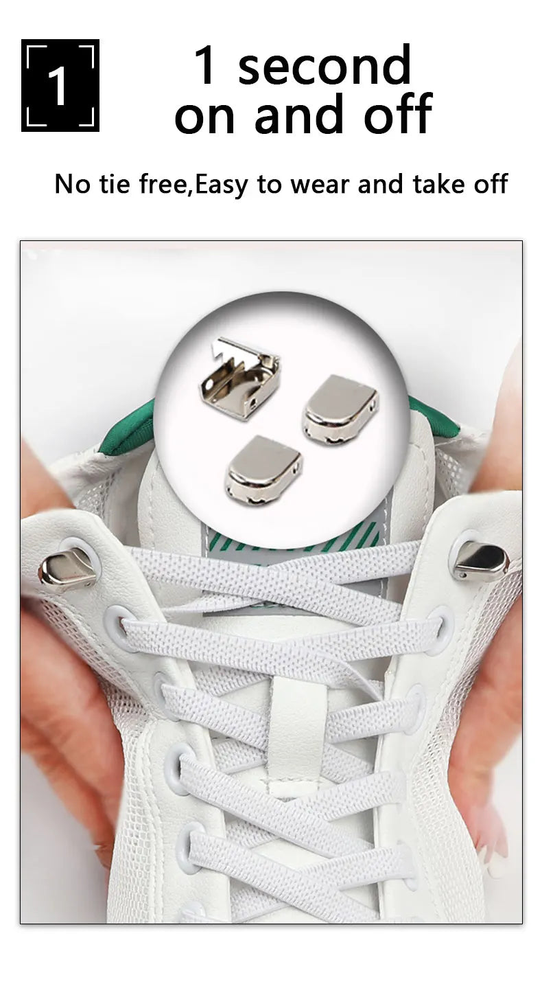 Gummiband-Schnürsenkel ohne Binden, Einheitsgröße für Erwachsene und Kinder, Sportschuh-Schnürsenkel, schnürsenkellos, flach, dehnbar