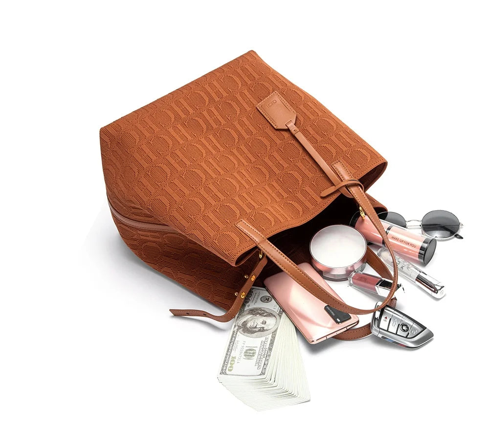 CH High Quality Craft Large Capacity Handbag Ladies Shoulder Bag Fashion Classic New Pure Color Outer Pocket Ladies Handbag - Shoppiline