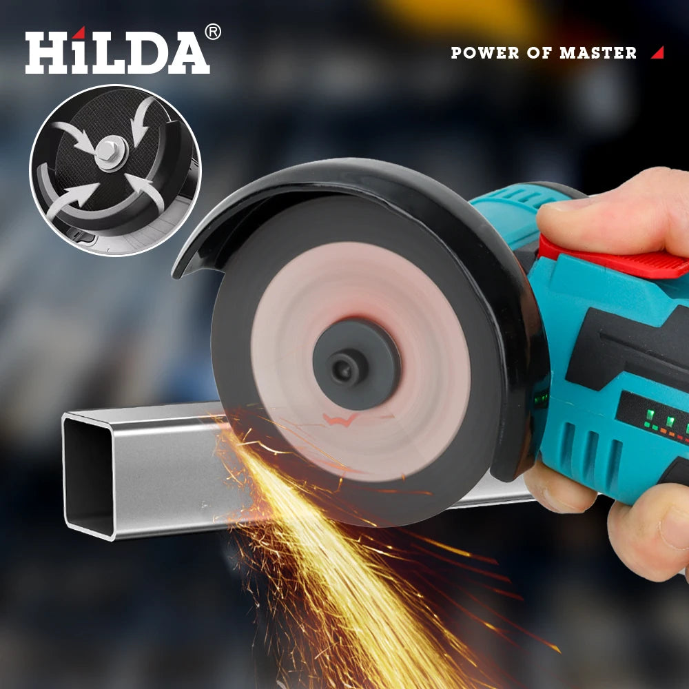 HILDA 12v Mini Angle Grinder Rechargeable Grinding Tool Polishing Grinding Machine For Cutting Diamond Cordless Power Tools - Shoppiline