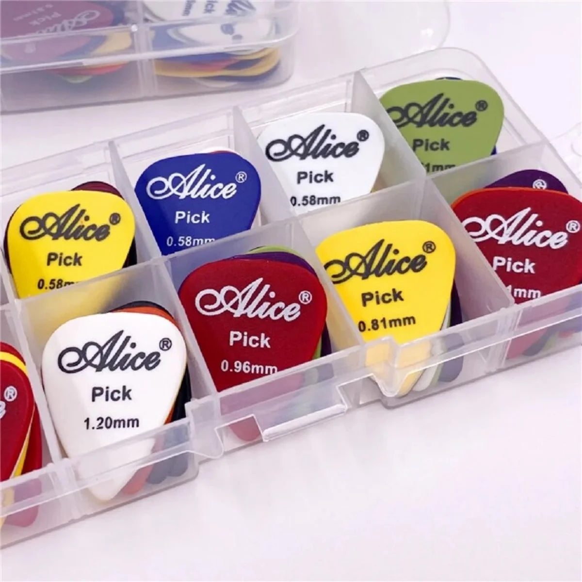 Alice 12/24/50/100 Pcs Mixed ABS Guitar Picks, Multicolor Premium Plastic Plectrum for Electric Guitar/Bass/Ukulele Accessories