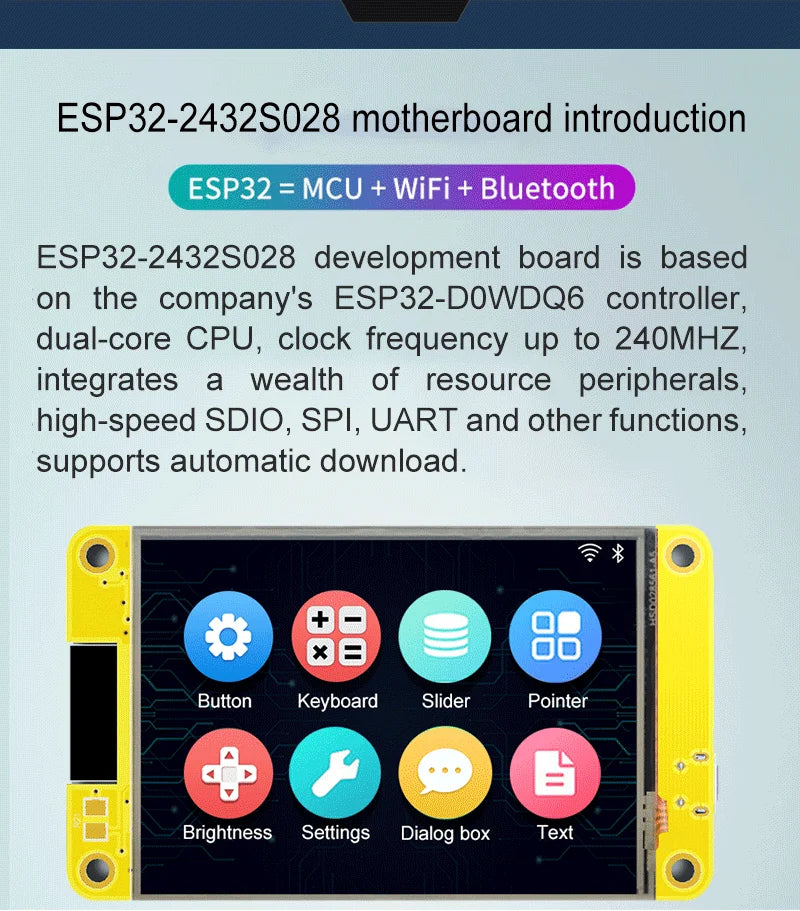 ESP32 Arduino LVGL WIFI&Bluetooth Development Board 2.8 " 240*320 Smart Display Screen 2.8inch LCD TFT Module With Touch WROOM - Shoppiline