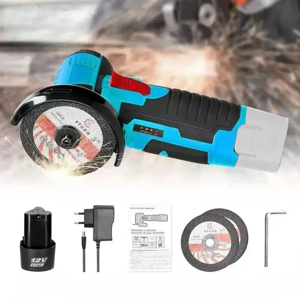 HILDA 12v Mini Angle Grinder Rechargeable Grinding Tool Polishing Grinding Machine For Cutting Diamond Cordless Power Tools - Shoppiline