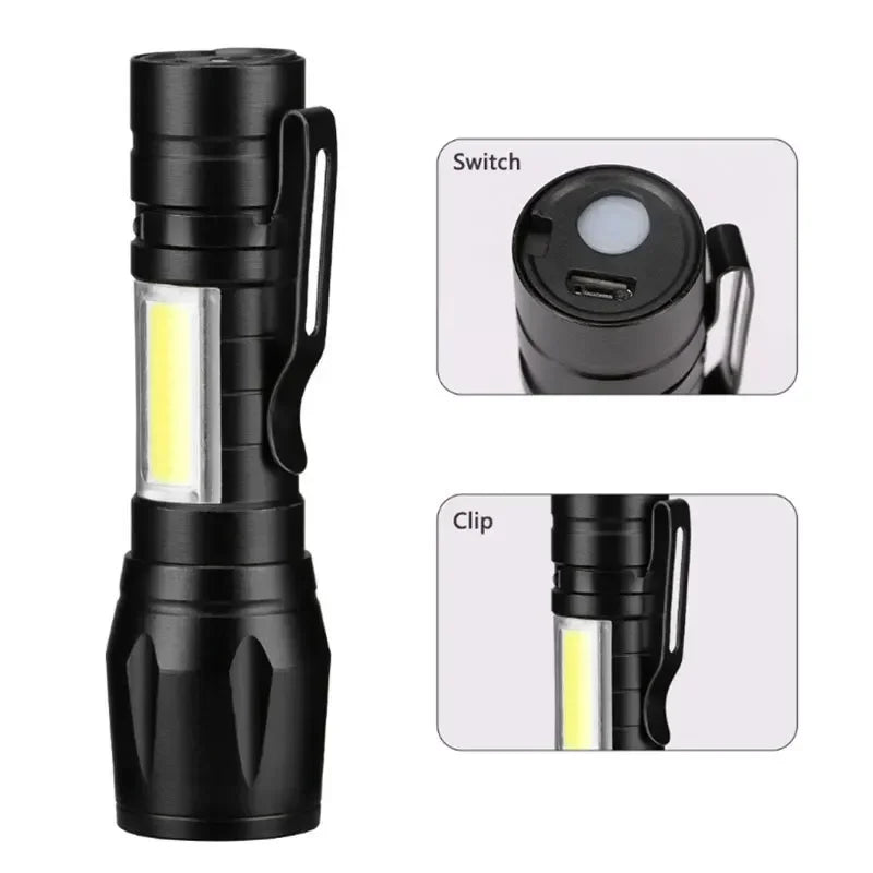 High Power LED Flashlight - USB Rechargeable 1000LM, Zoomable Multifunctional Torch for Outdoor Camping,Emergency (Waterproof)