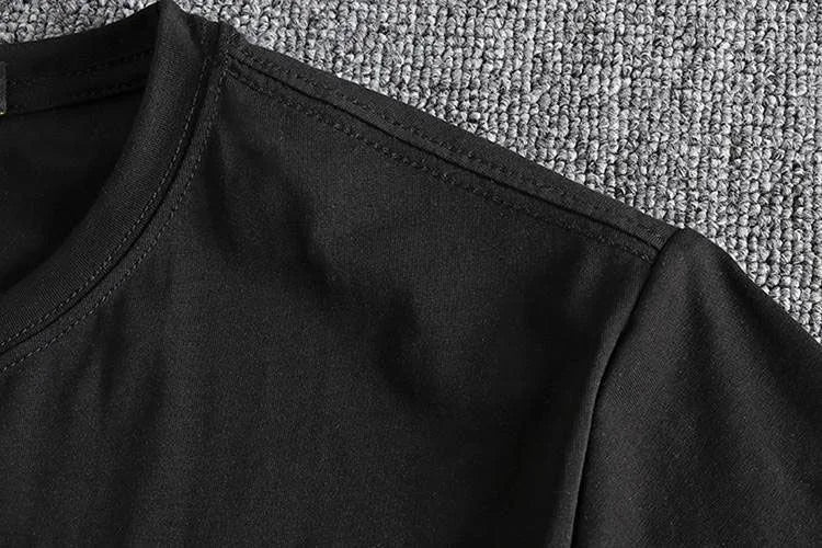 Summer Polyester Short-sleeved T shirt Men's Basic Printed t shirt Simple lines Comfortable thin tee tops Casual Men T shirts