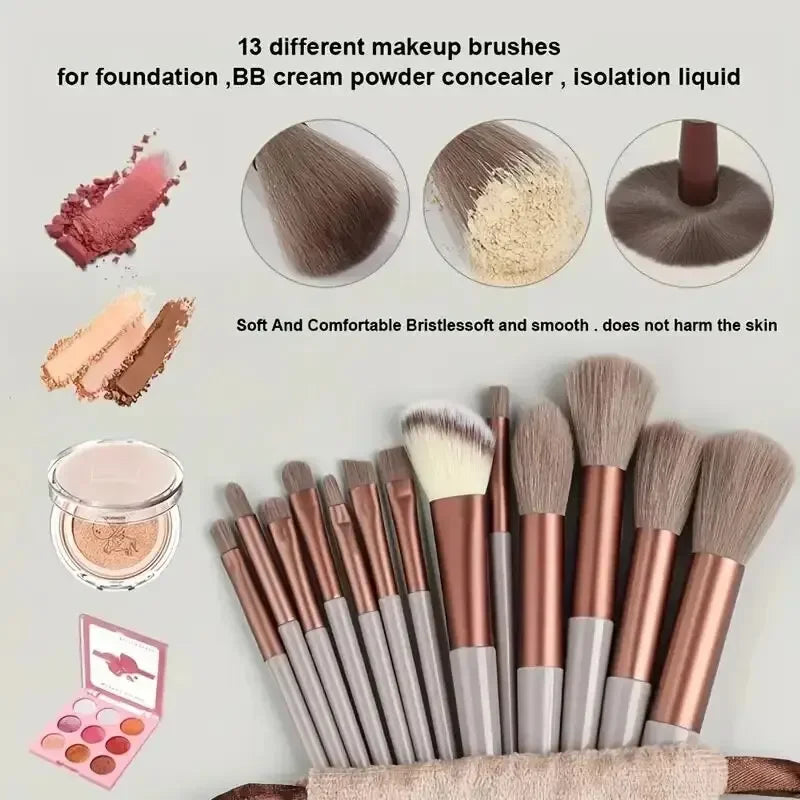 13-teiliges Make-up-Pinsel-Set Kosmetik-Make-up-Schwamm Make-up-Pinsel Beauty-Tool Lidschatten-Rouge Professionelles Pinsel-Set