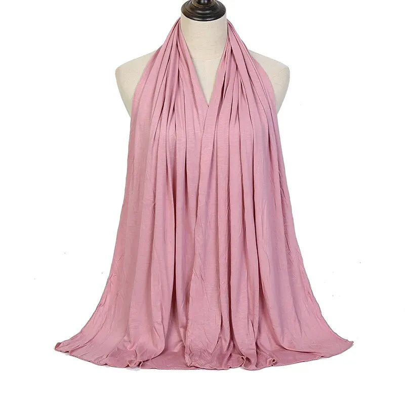 Modal Cotton Jersey Hijab Scarf For Women Stretch Shawl Plain Muslim Headband Fashion Solid Color Long Muffler 170*60cm
