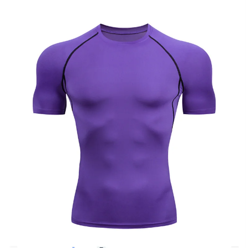 2025 Compressed T-shirt Men's sportswear Running T-shirt Elastic Quick-drying Exercise T-shirt for men exercising in the gym