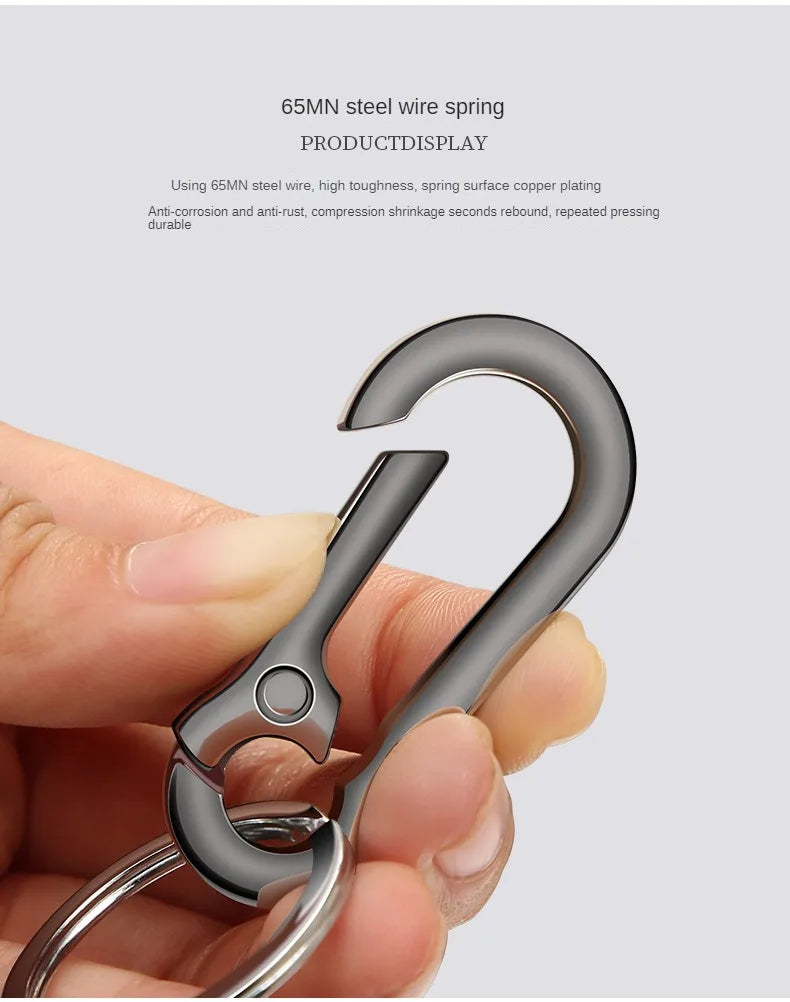 Zinc Alloy Car Key Chain Anti-Lost Keychain With KeyRing Simple Gourd Buckle Carabiner Keychain Auto Waist Belt Clip Holder