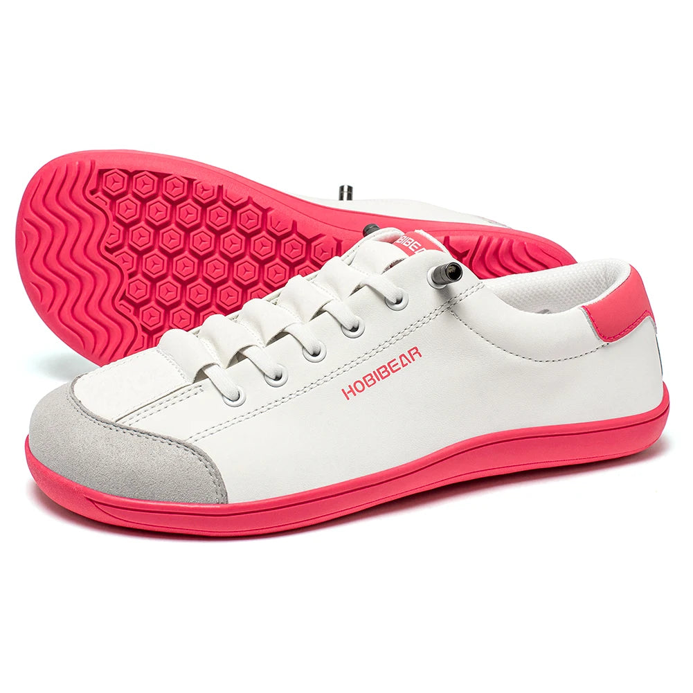 HOBIBEAR Unisex Barefoot Wide Toe Shoes Women Men Artificial Leather Minimalist Sneakers Adjustable Slip On Walking Shoes