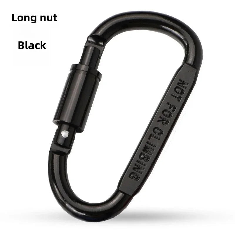 1-6PCS D-Shaped Carabiner Clips Heavy Duty Aluminum Alloy Quick Links for Backpack Keychain Outdoor Camping EDC Gear Accessories