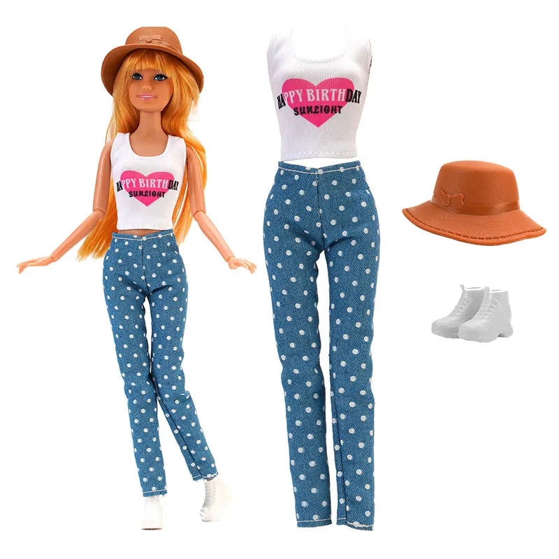 NEW Fashion Clothes For Doll 30cm Daily Sportwaer Winter Sweater Pants Plush Coat Shoes For Doll Mini Accessories Christmas Gift - Shoppiline