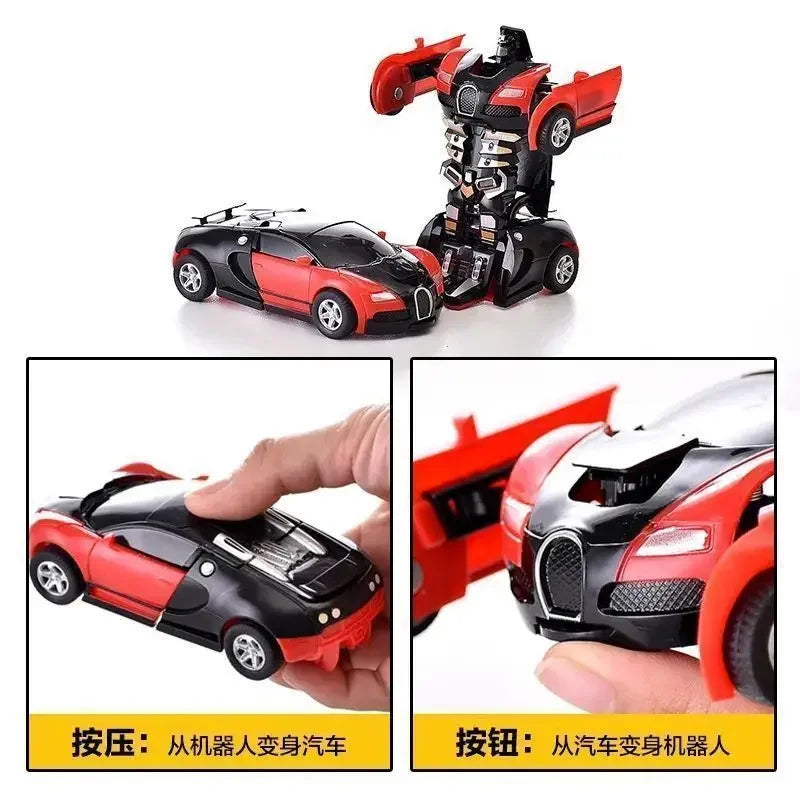 Verformbares Spielzeugauto, Trägheitsaufprall, Ein-Knopf-Verformung, Jungenpuzzle, Kollisionsverformung, Autobot-Roboter
