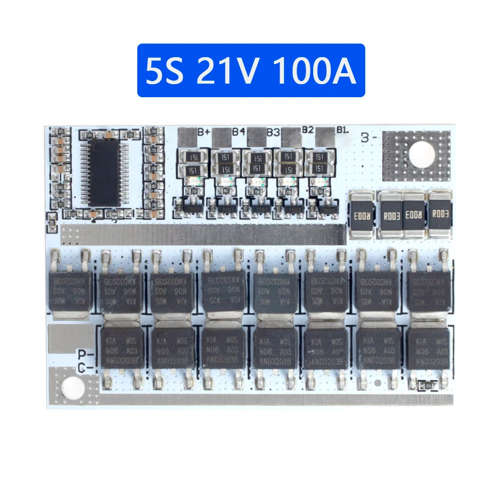 3S/4S/5S Bms 12.6V 16.8V 21V 3.7V 100A Li-ion Lmo Ternary Lithium Battery Protection Circuit Board Li-polymer Balance Charging