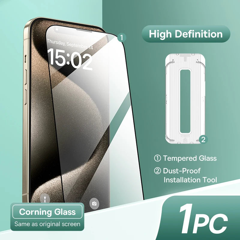 Baseus 0.4mm Corning Tempered Glass for iPhone 17 16 15 14 13 Pro Max Plus Screen Protector Anti-Peeping Auto Installation Film - Shoppiline