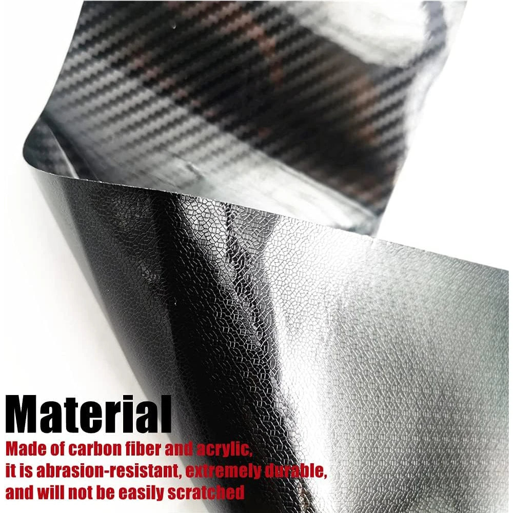 1-10M 3D Car Carbon Fiber Sticker DIY Paste Protector Strip Auto Door Sill Side Mirror Anti Scratch Tape Black Waterproof Film