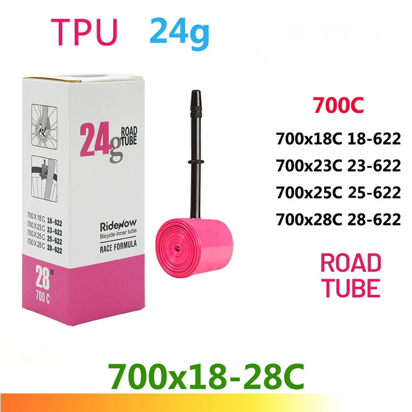 RideNow TPU Bike Inner Tube 700C 700x18 23 25 28 32 35 37 40 47C Road Bicycle Tire MTB Bike Camera 29x1.5 1.75 1.9 pneu aro