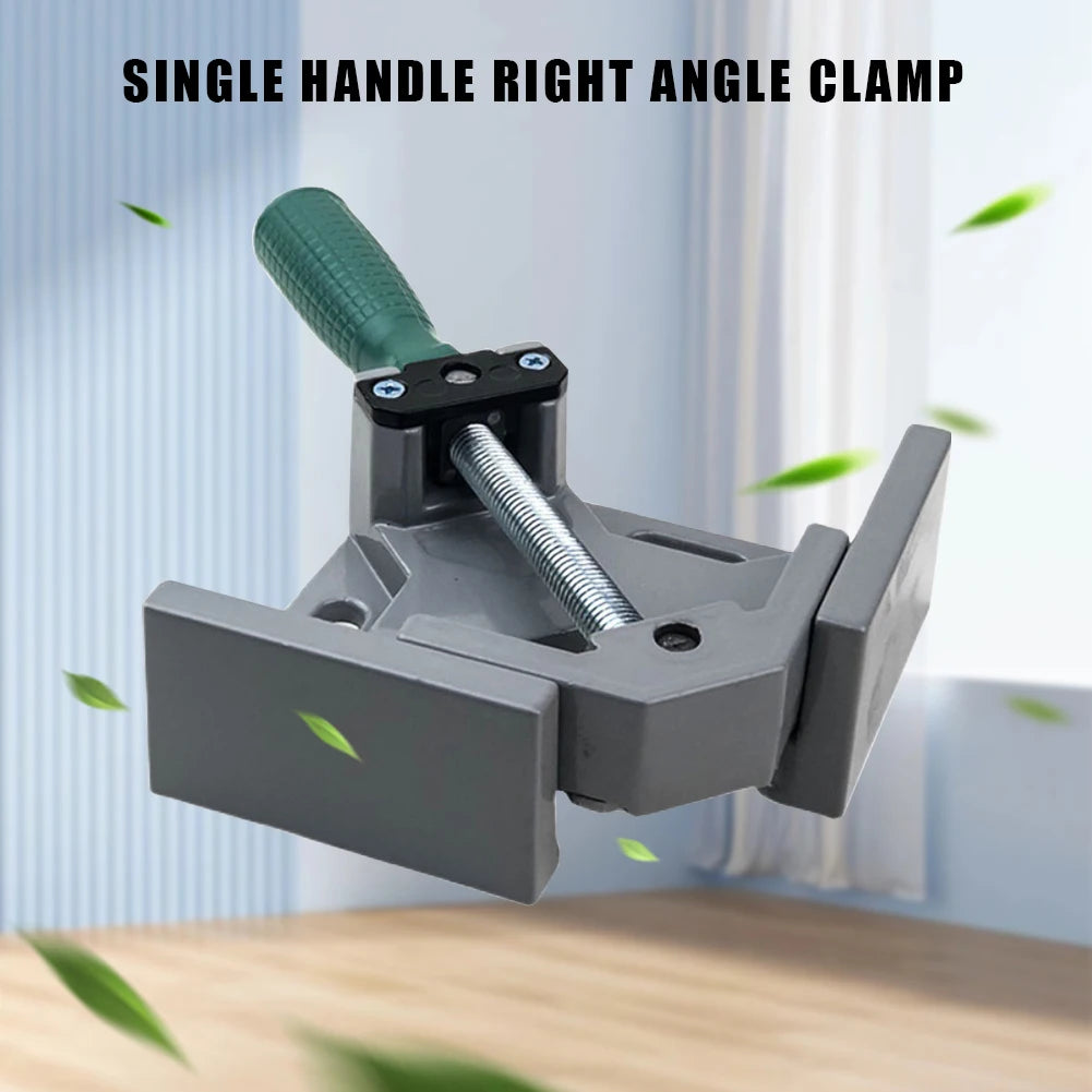 Aluminum Alloy Wood Working Jigs, 90 Degrees Angle Clamp, Single Handle, Adjustable Swing Jaw for Welding Woodworking, Photo Fra