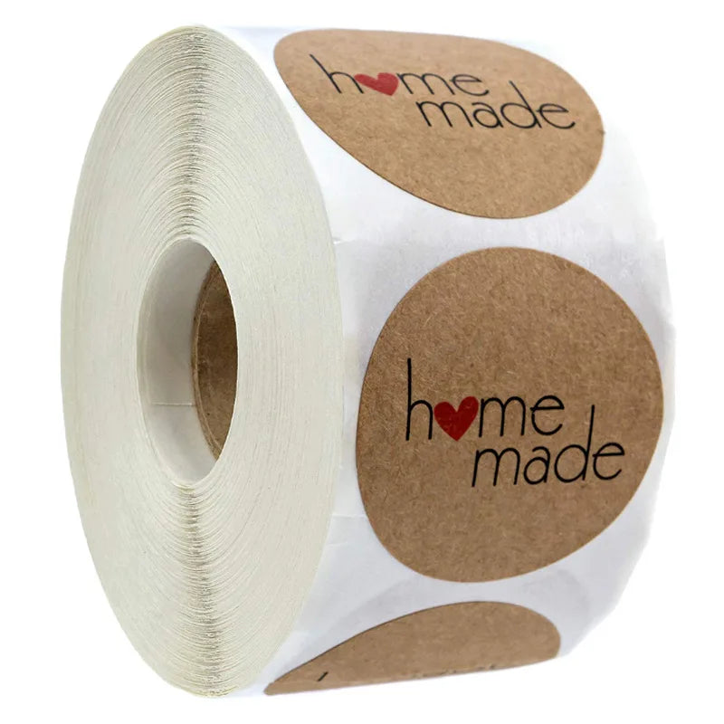500 Pcs Baking Kraft Paper Heart Shape Labels for Packaging, Envelope Seals, Small Business, Wedding, Birthday, Party Gift Wrap