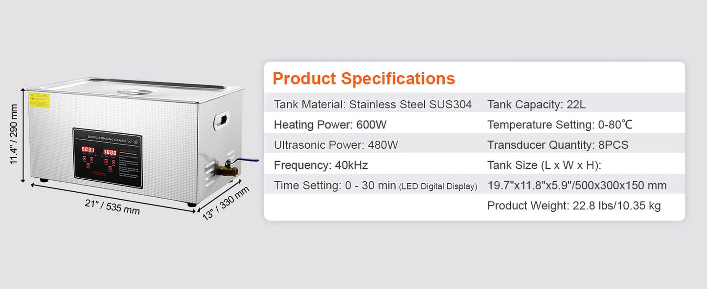 SucceBuy 2L 3L 6L 10L 22L 30L Ultrasonic Cleaner Stainless Steel Portable Cleaning Washing Machine Ultrasound Home Appliance