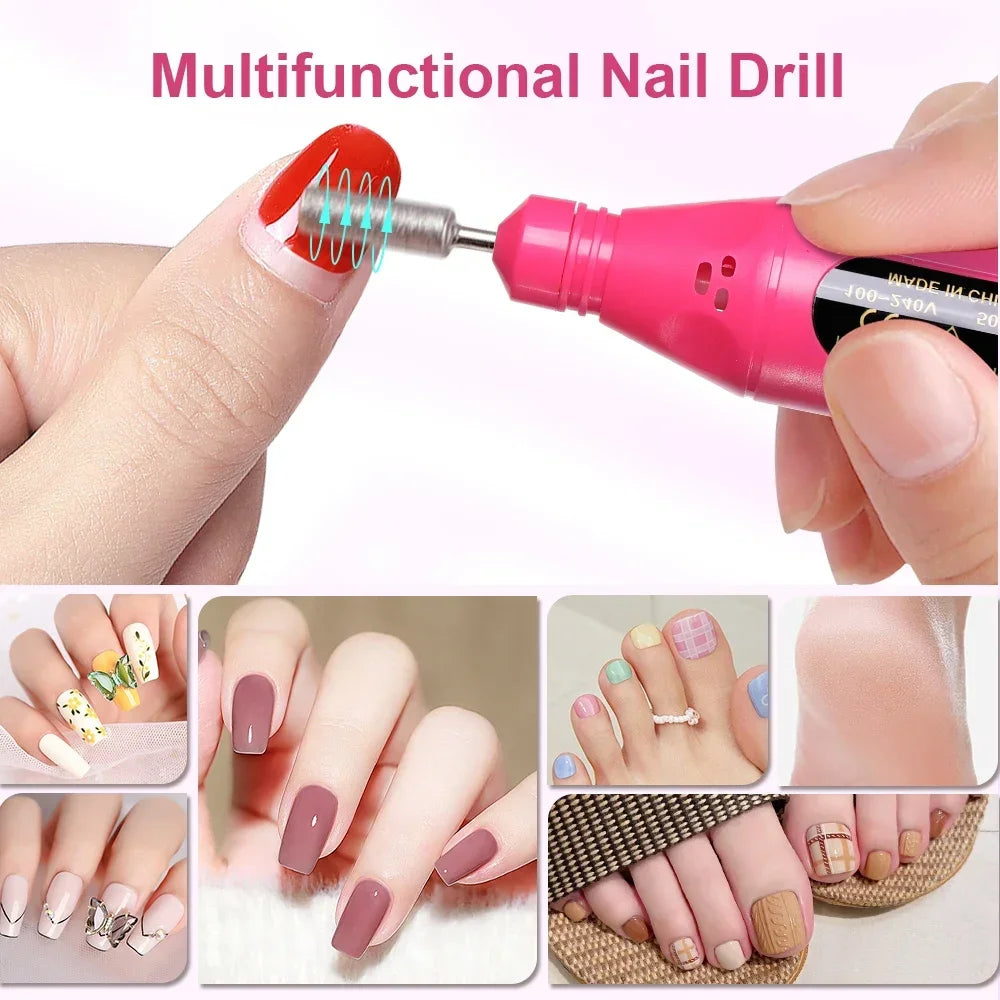 6-in-1 Professional Electric Nail Drill Kit – Nail File Pen for Filing, Polishing & Exfoliating