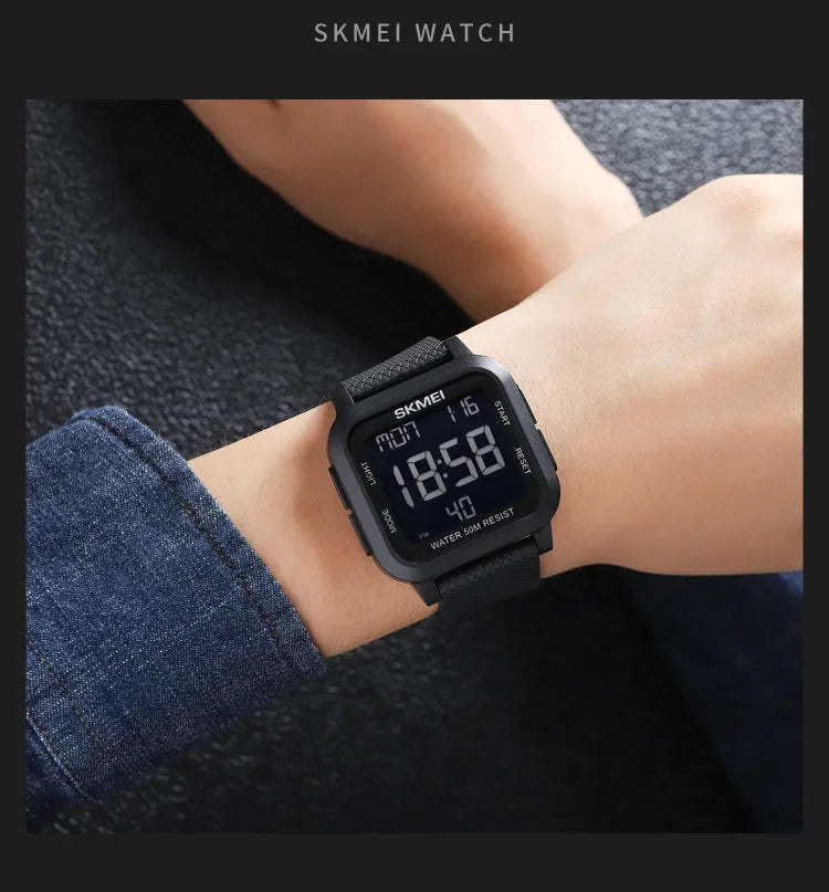 SKMEI 1894 Sport Electronic Watch for Men Shockproof Waterproof Countdown Mens Wristwatch Military Alarm Clock 1960 Reloj Hombre