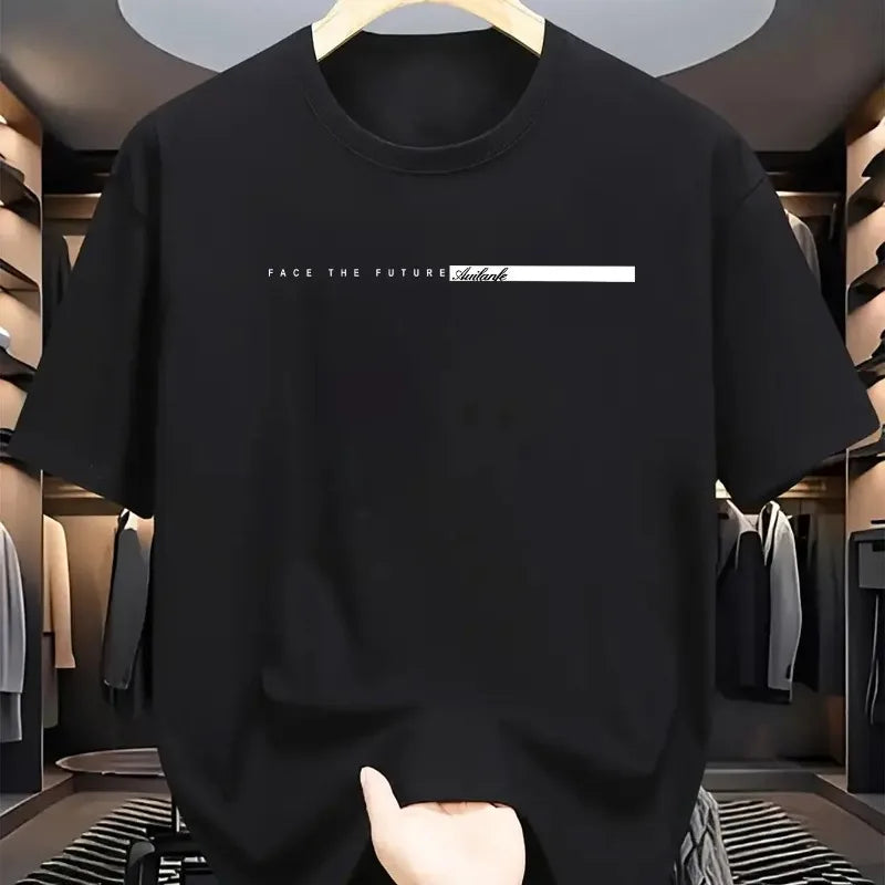 Unisex-Stil Sommer Herren 100 % Baumwolle Lässiges, locker sitzendes Rundhals Kurzarm Leichtes atmungsaktives T-Shirt Oberteil High Street