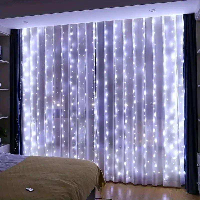 Remote Control USB Fairy Lights 3M LED Curtain String Lights for Christmas Home Bedroom Decor Festive Party New Year Wedding