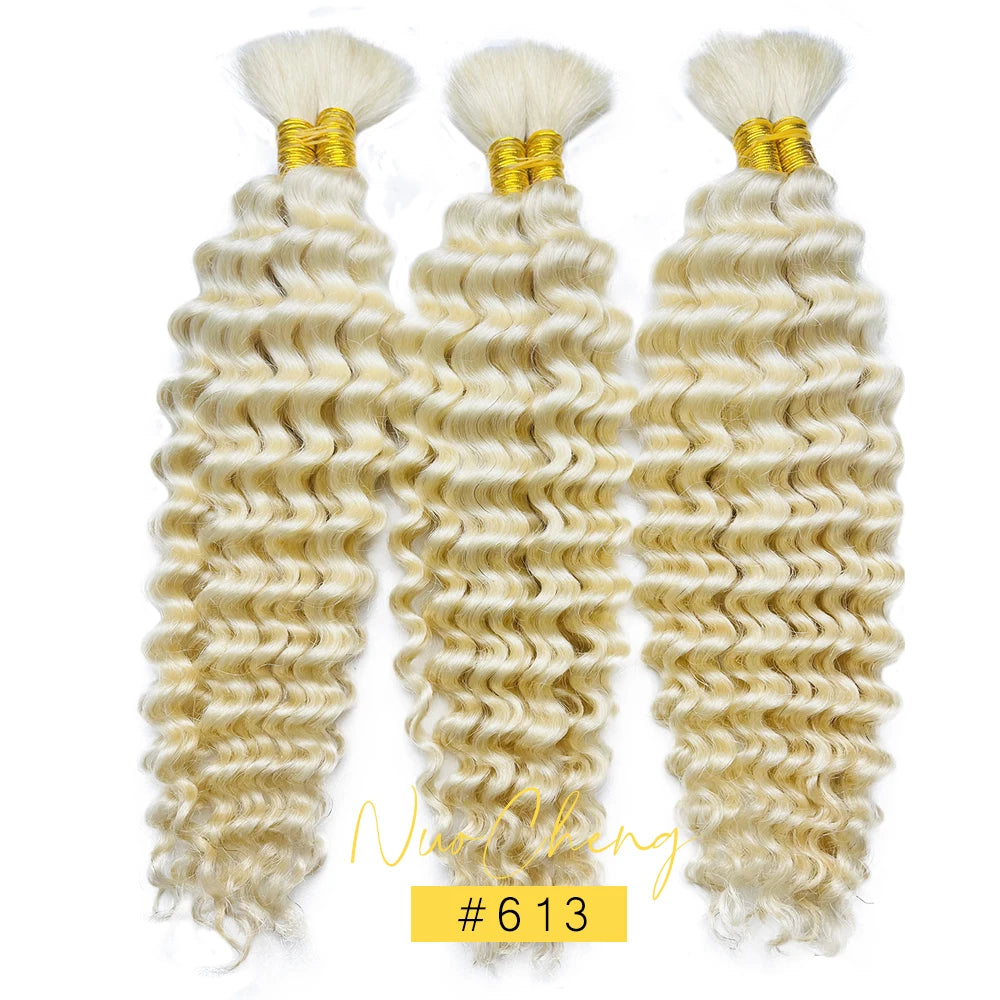 2 paquets de cheveux humains pour tresses bohèmes, 14 pouces 100G 10A, cheveux brésiliens vierges ondulés en vrac pour tresser