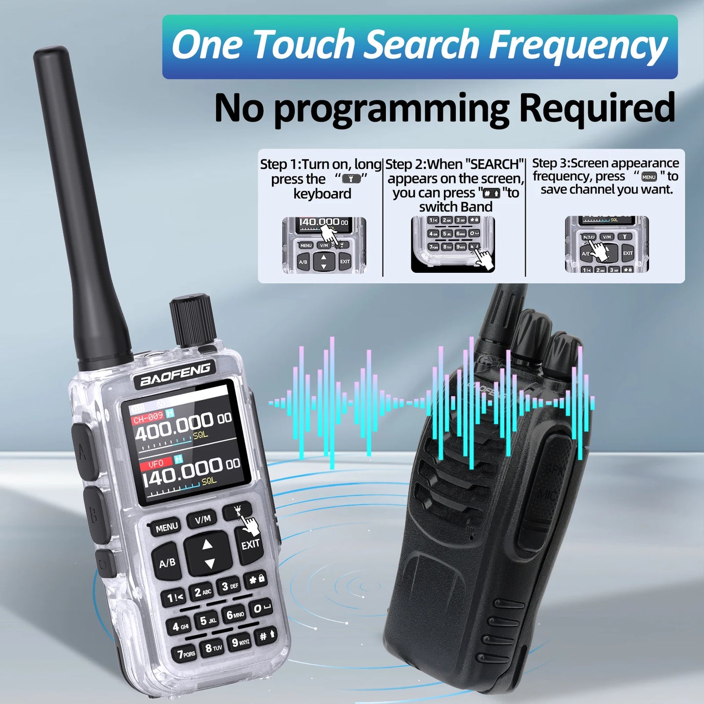 BAOFENG UV-5R Mini Walkie Talkie Multi Band Bluetooth Programming Wireless Copy Frequency 999CH AM FM Long Range Two Way Radio - Shoppiline