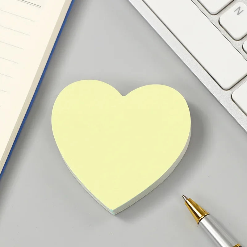 100 Sheets Heart Sticky Notes Notepad Self Sticky Note Pads Notebook Planner Sticker for Office School Stationery Accessories