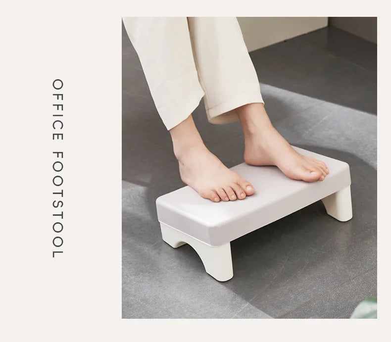 Ergonomic PP Footrest Under Desk Foot Stool Comfortable Space-Saving Foot Rest for Office Work Study Sofa Home