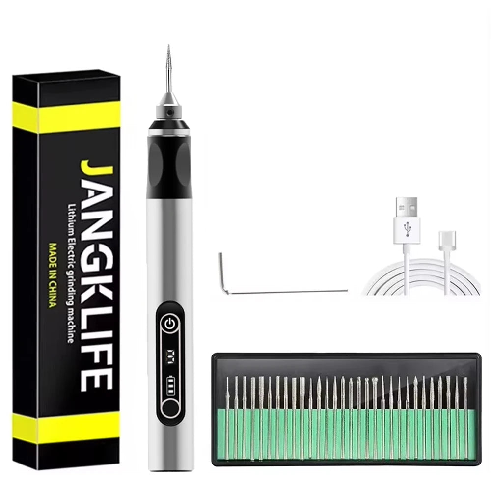 JANGKLIFE USB Cordless Rotary Tool Kit Woodworking Engraving Pen DIY For Jewelry Metal Glass Mini Wireless Drill - Shoppiline