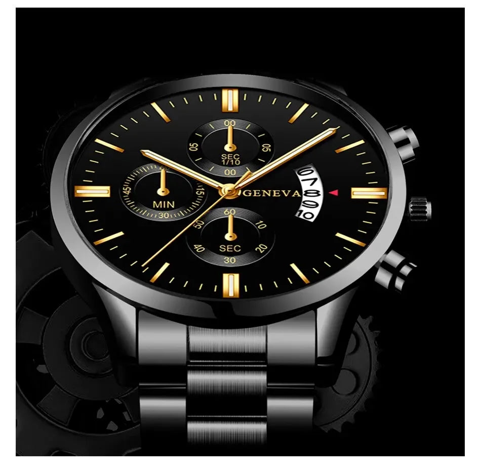 Mode Herren Edelstahl Uhr Luxus Kalender Quarz Armbanduhr Herren Business Uhren für Männer Uhr Montre Homme