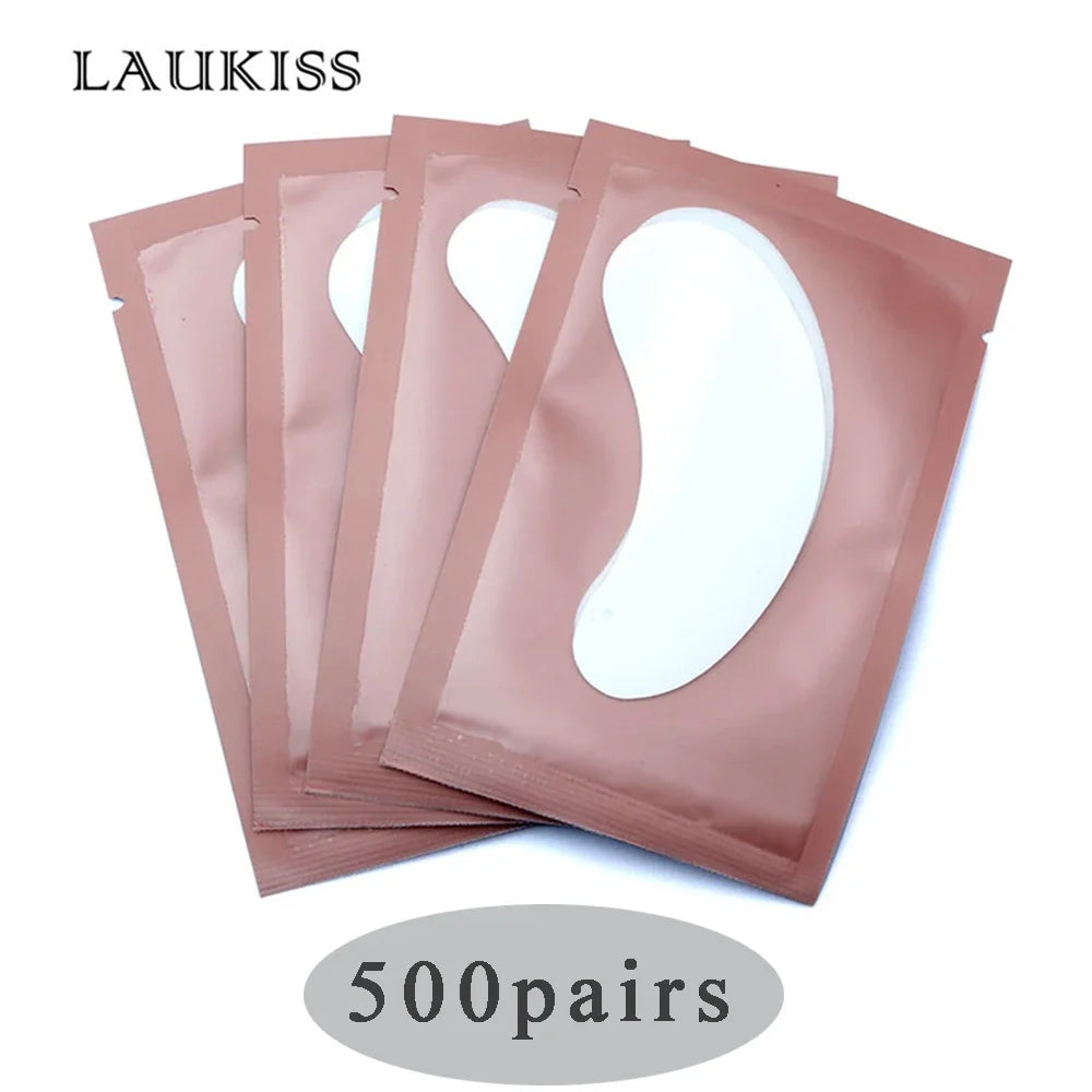 50/500/1000 Stück Hydrogel-Pads für Wimpernverlängerung, Unteraugenpads, Wimpernsticker, Tools, Großhandel LAUKISS