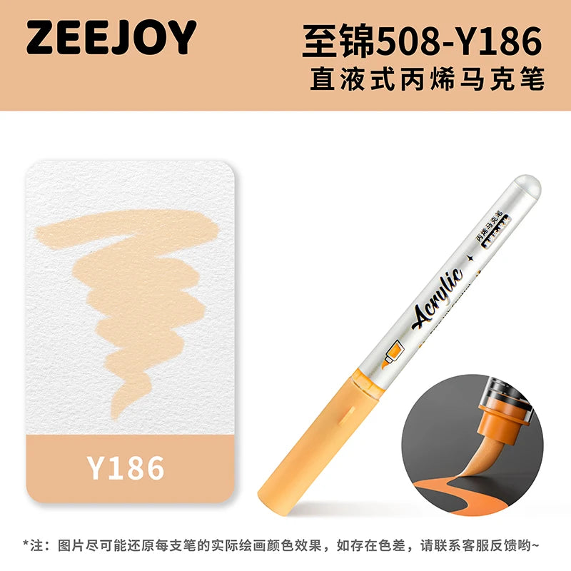 ZEEJOY 120/12/1 Colors Direct Liquid Acrylic Marker Pens Waterproof Pen Soft Brush Nib for Manga School Art Supplies Stationery
