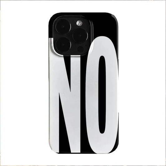 NO And YES Personalized Art Black And White Letters Phone Case For IPhone 16 15 14 13 12 11 Pro Max X XS XR 7 8 Plus Cover Case - Shoppiline