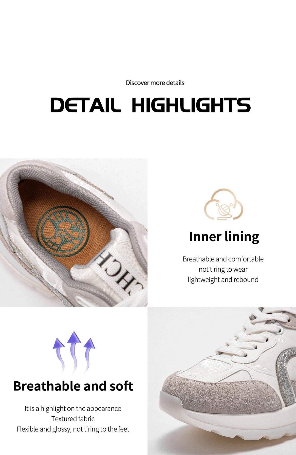 CHCH Women Tennis Shoes New Leather Splicing Student Sports Shoes