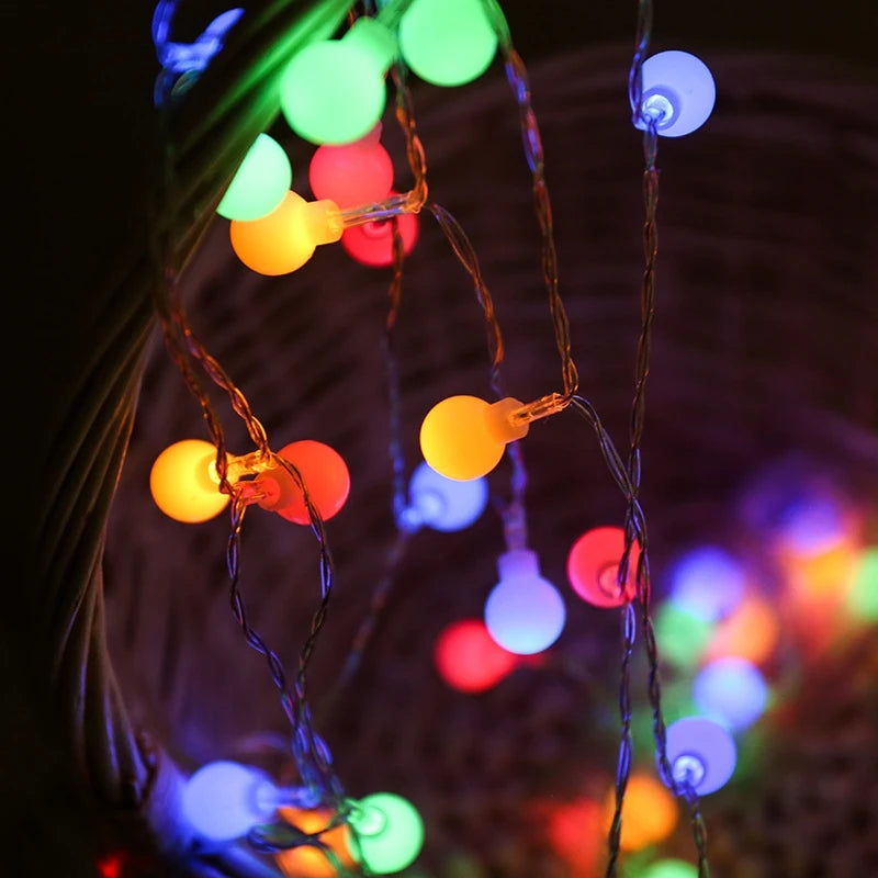 Garland Lights Outdoor Lamp Wedding Garden Fairy Lights Christmas Decoration 10M USB/Battery Power Ball LED String Lights