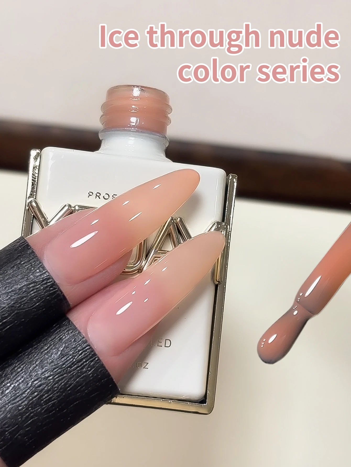Lot de 1/6 vernis à ongles semi-permanents, 15 ml, effet gelée glacée, UV/LED – kit, sans formaldéhyde. Ovale, brillant. Idéal pour salon et DIY.