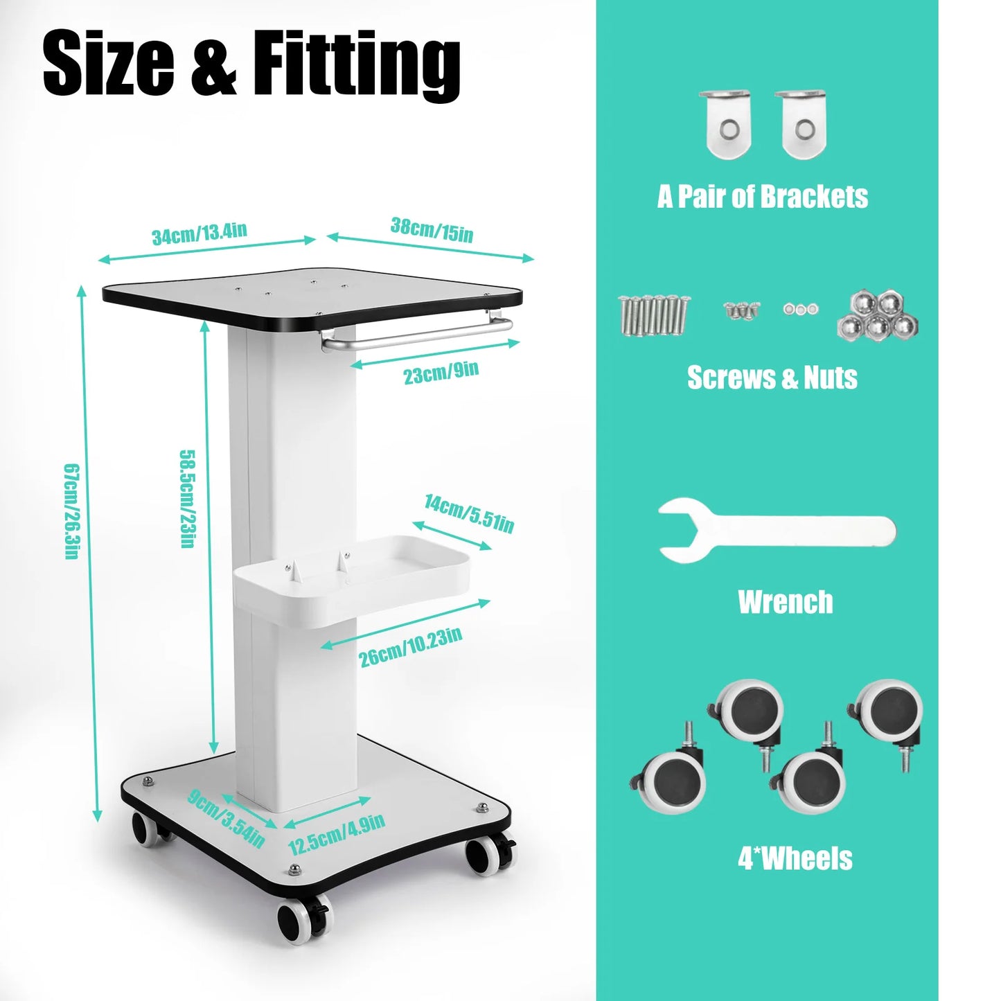 Salon Trolley Stand Beauty Instrument Beauty Auxiliary Trolley Organizer Cart With Wheel Spa Cart Equipment